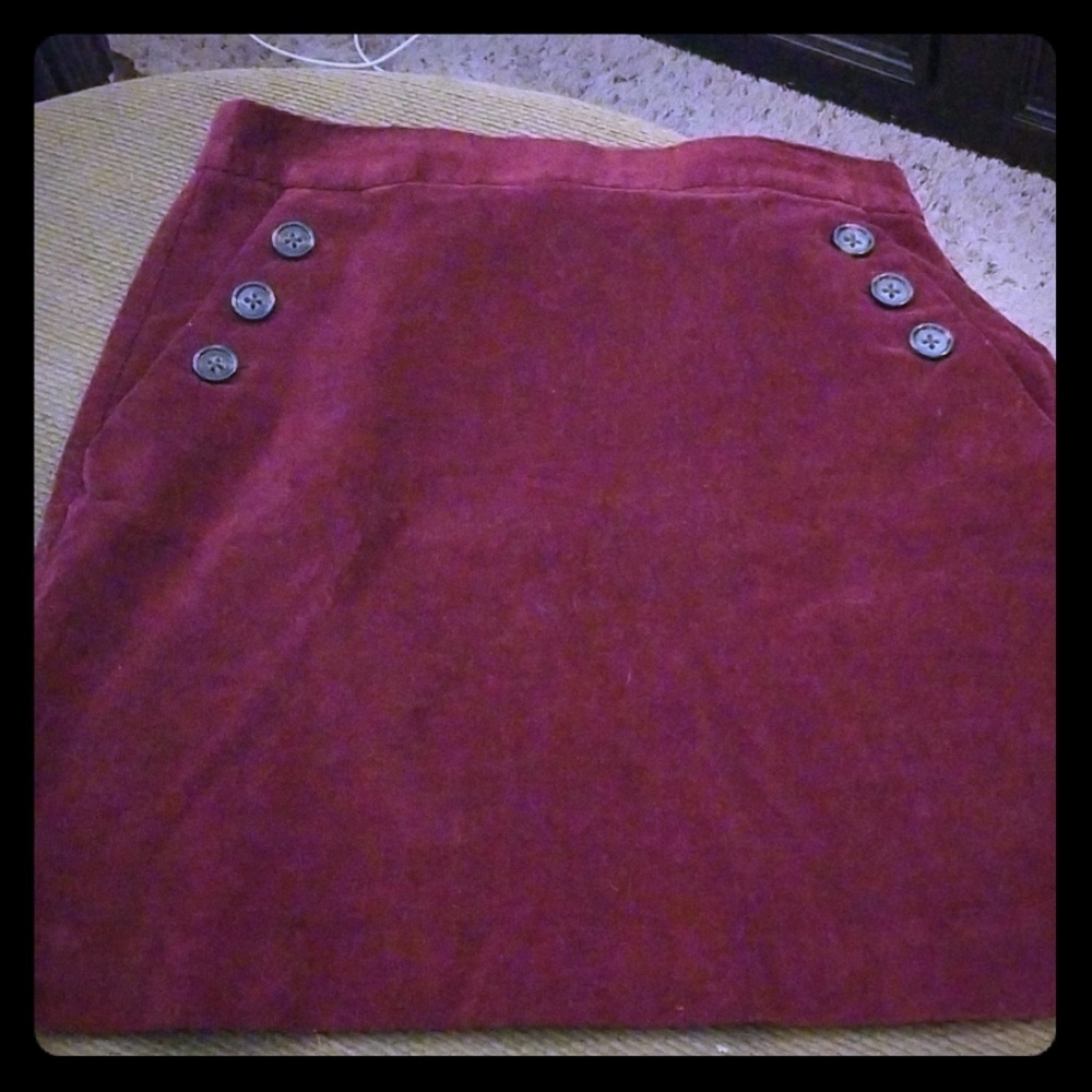 Beautiful red wine corduroy skirt.